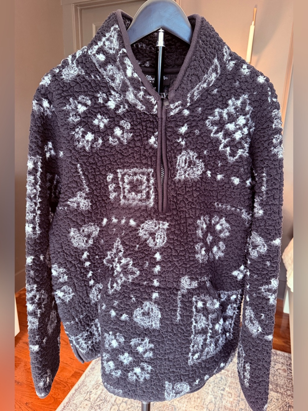 Wrangler Retro Women’s L Sherpa Quarter Zip Pullover Black